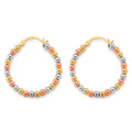 14K 3C Polish Bead Hoop Earring