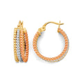14K 3C 3Line Hoop Earring