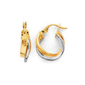 14K 2T 2Line Twisted Hoop Earring