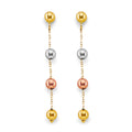 14K 3C Hanging Ball Earring