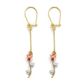 14K 3C Hanging Flower Earring