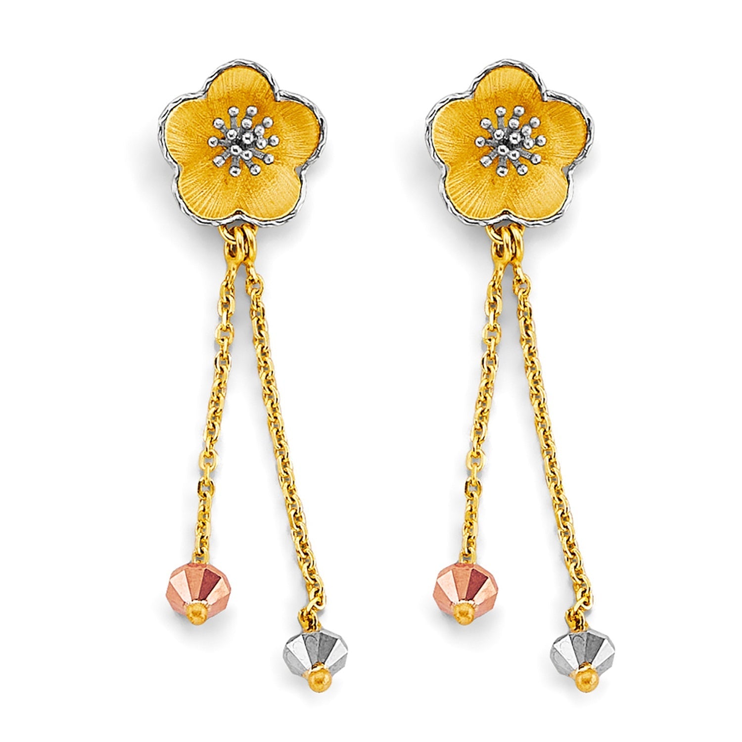 14K 3C Flower Hanging Earring