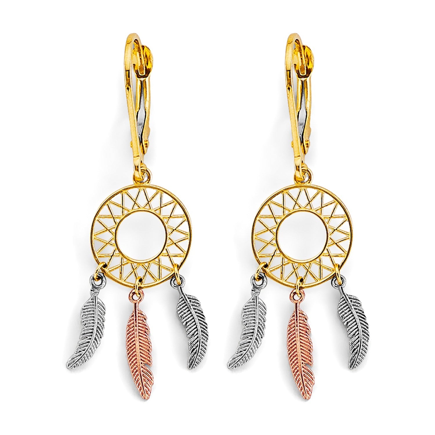 14K 3C Dream Catcher Drop Earring
