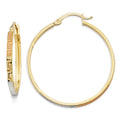 14K 3C Greek Design Hoop Earring