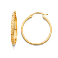 14KY Greek Design Hoop Earring