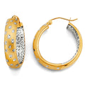 14K 2T Satin Star D.C. Hoop Earring