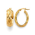 14KY Oval D.C. Shiny Hoop Earring