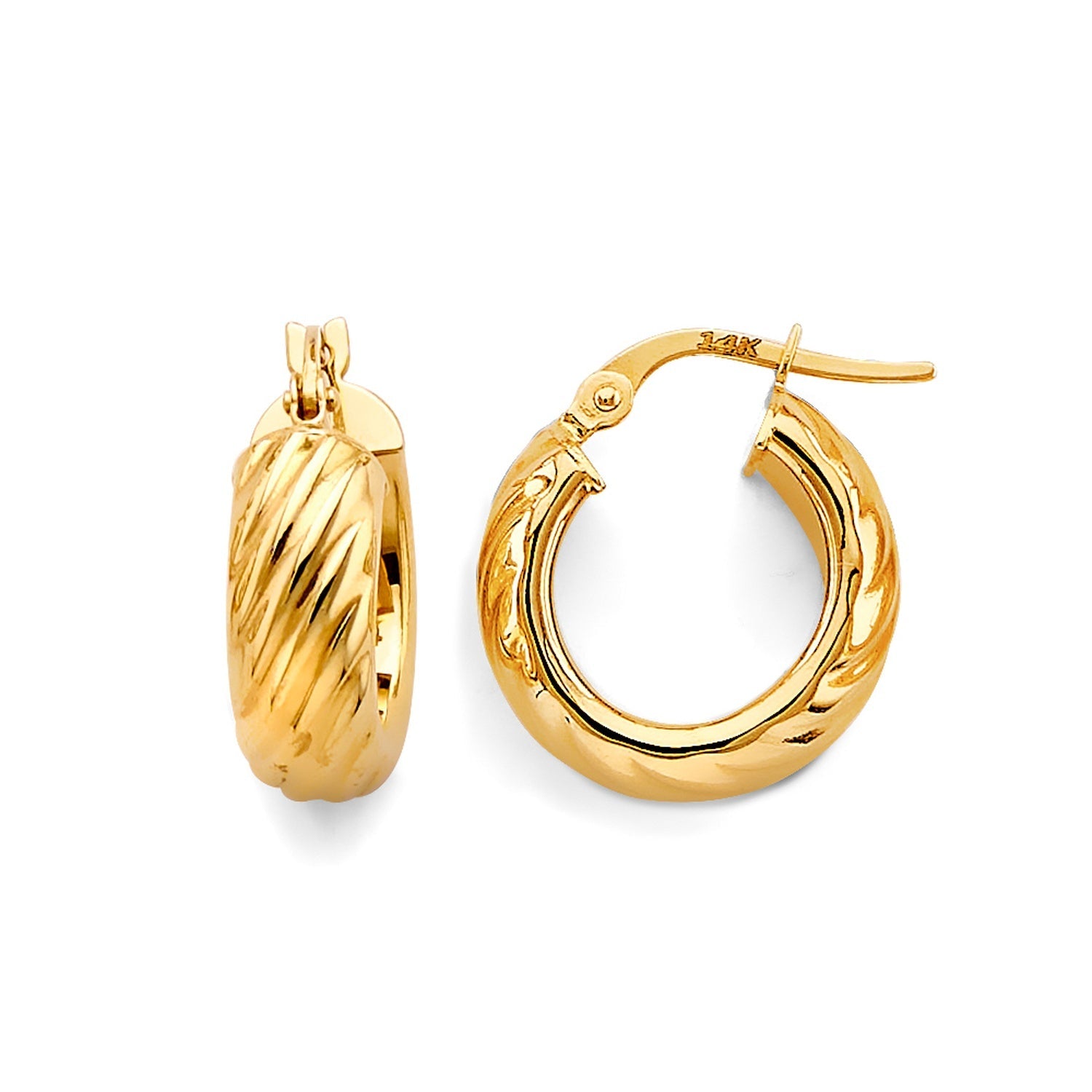 14KY Shiny D.C. Huggies Earring