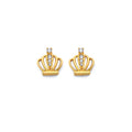 14KY Crown CZ Push Back Earring