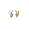 14KY CZ Rabbit Push Back Earring