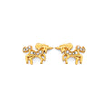 14KY CZ Unicorn Push Back Earring