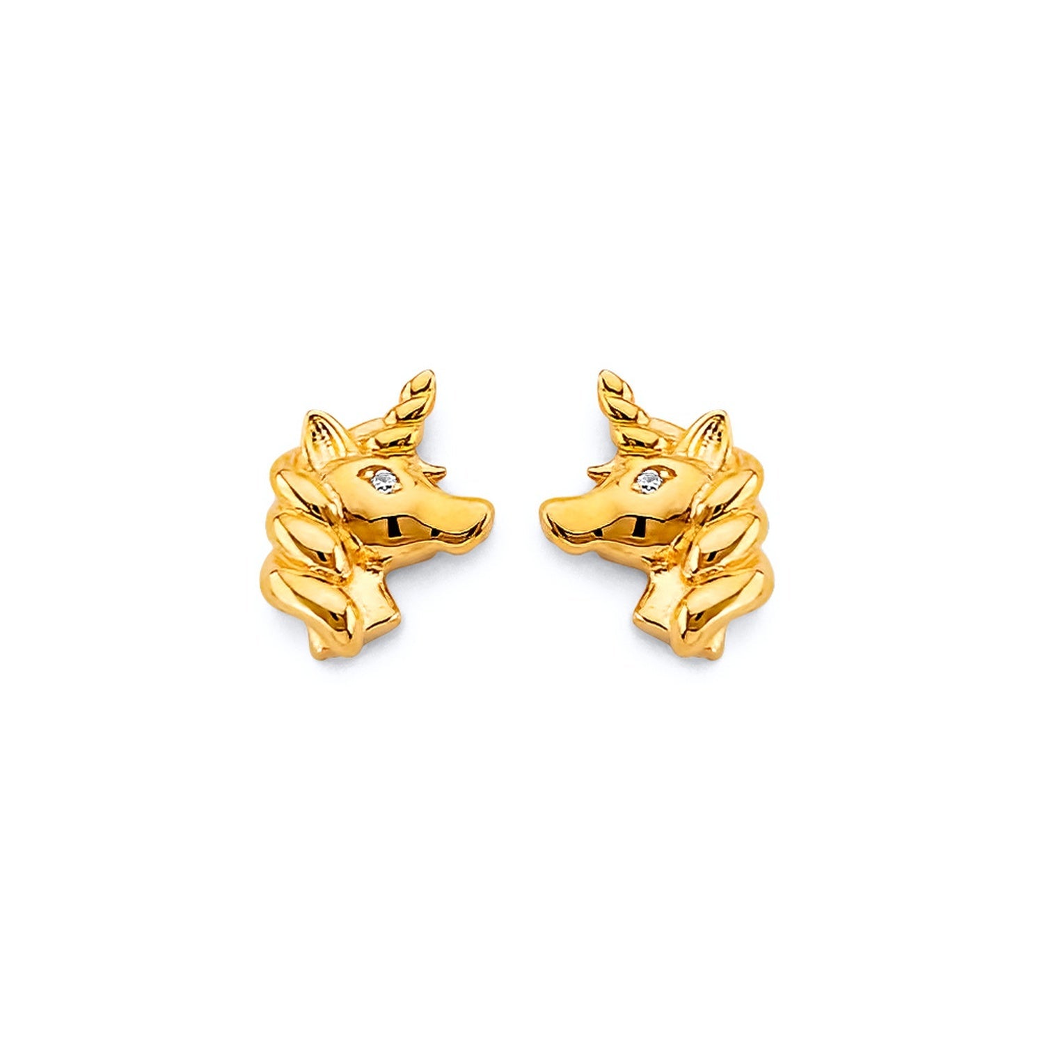 14KY Unicorn Push Back Earring
