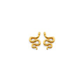 14KY CZ Snake Push Back Earring
