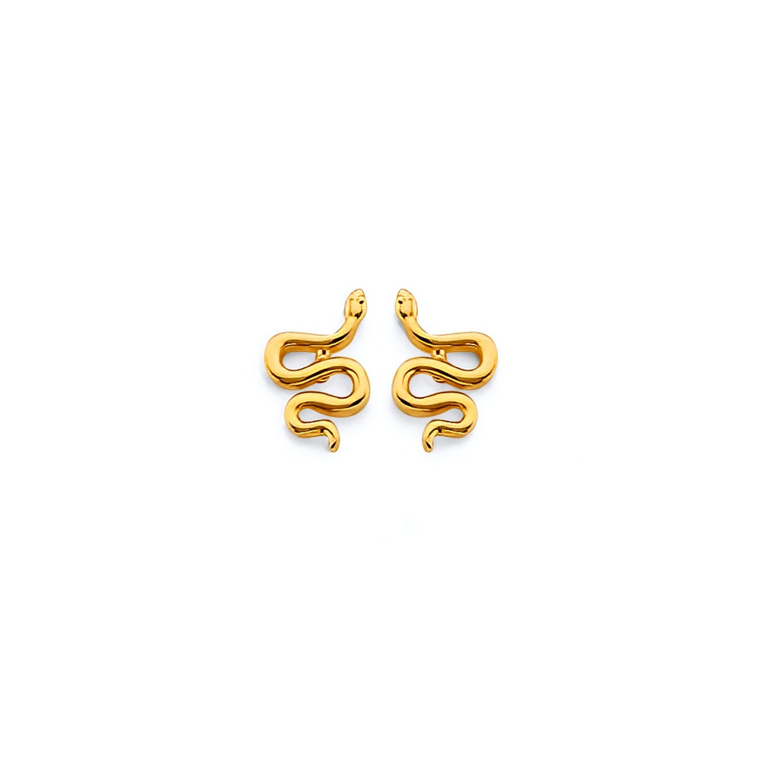 14KY CZ Snake Push Back Earring