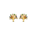 14KY CZ Tree of Life Push Back Earring