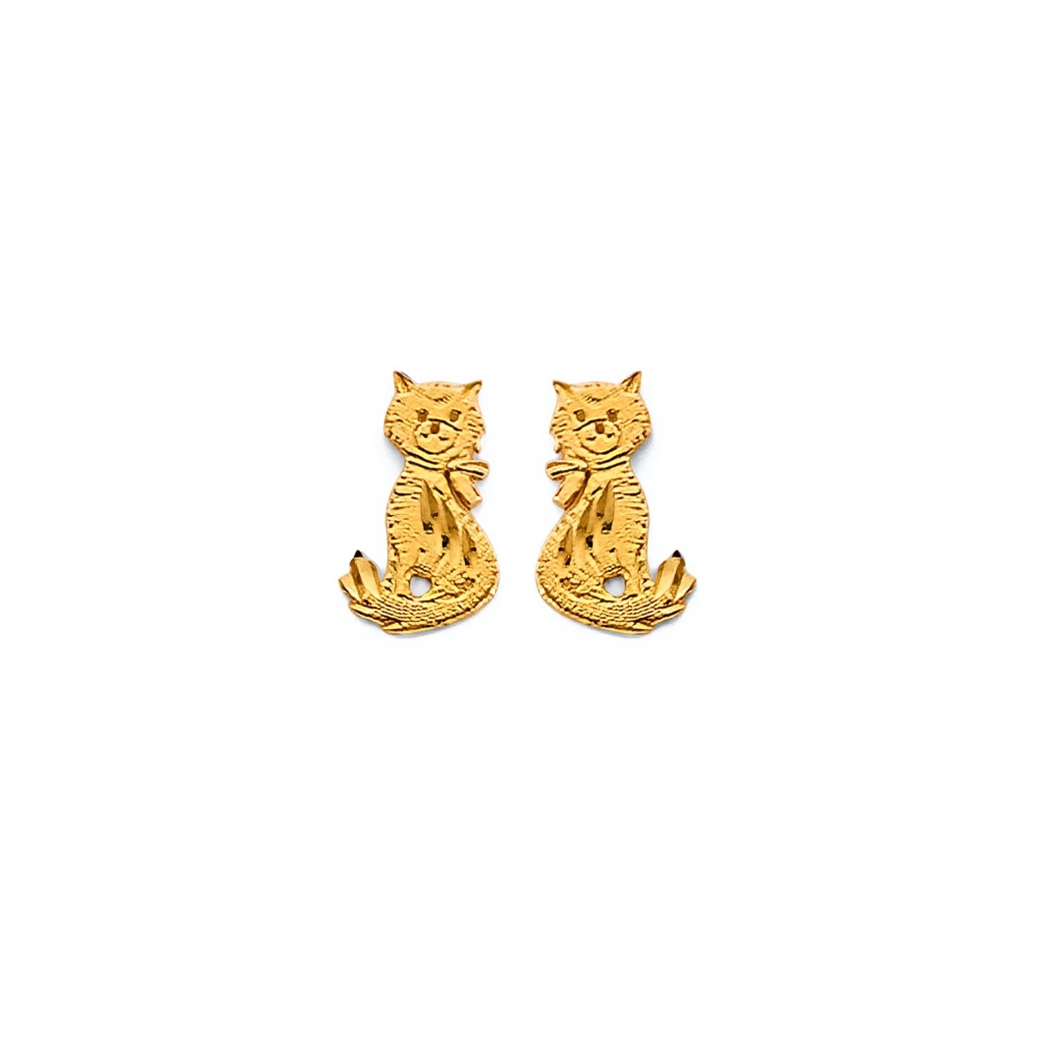 14KY Cat Push Back Earring