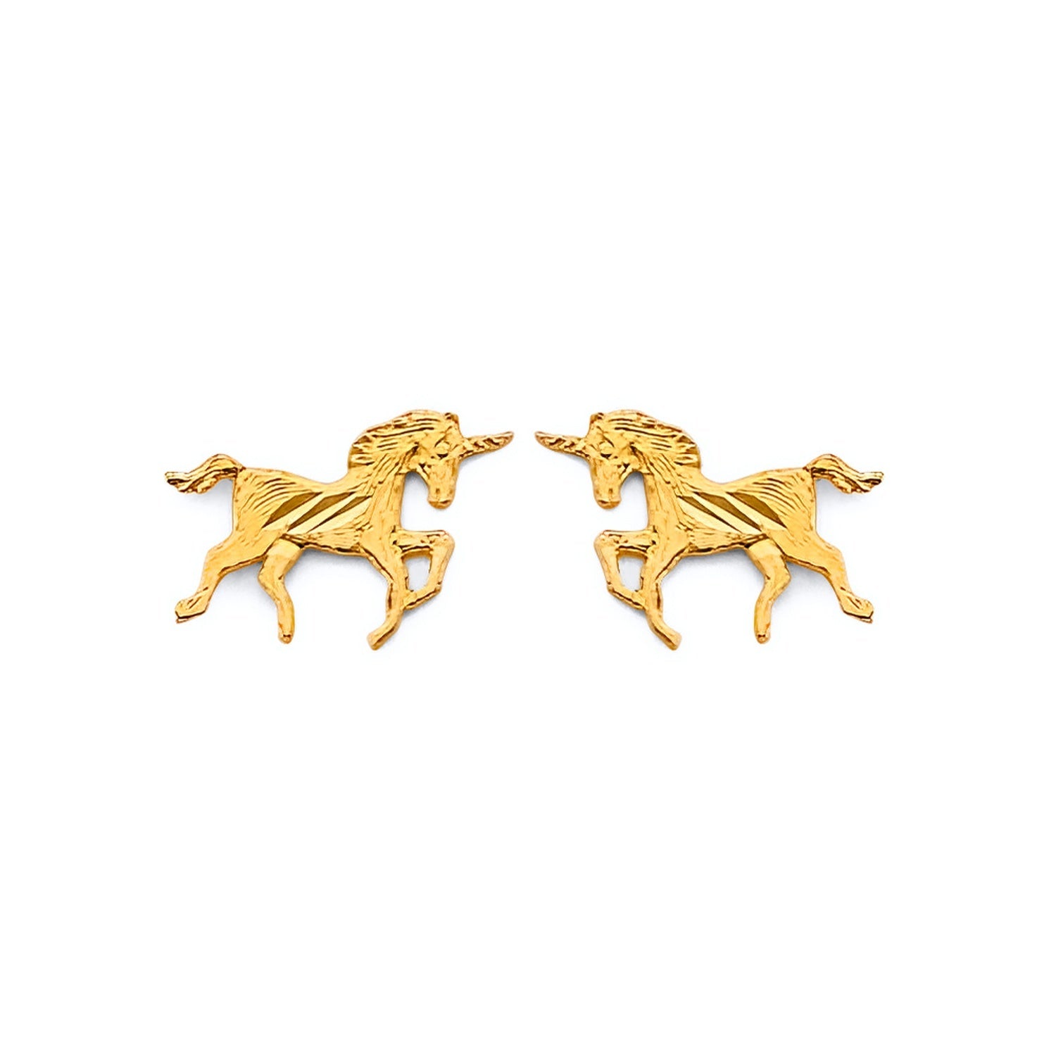 14KY Horse Push Back Earring