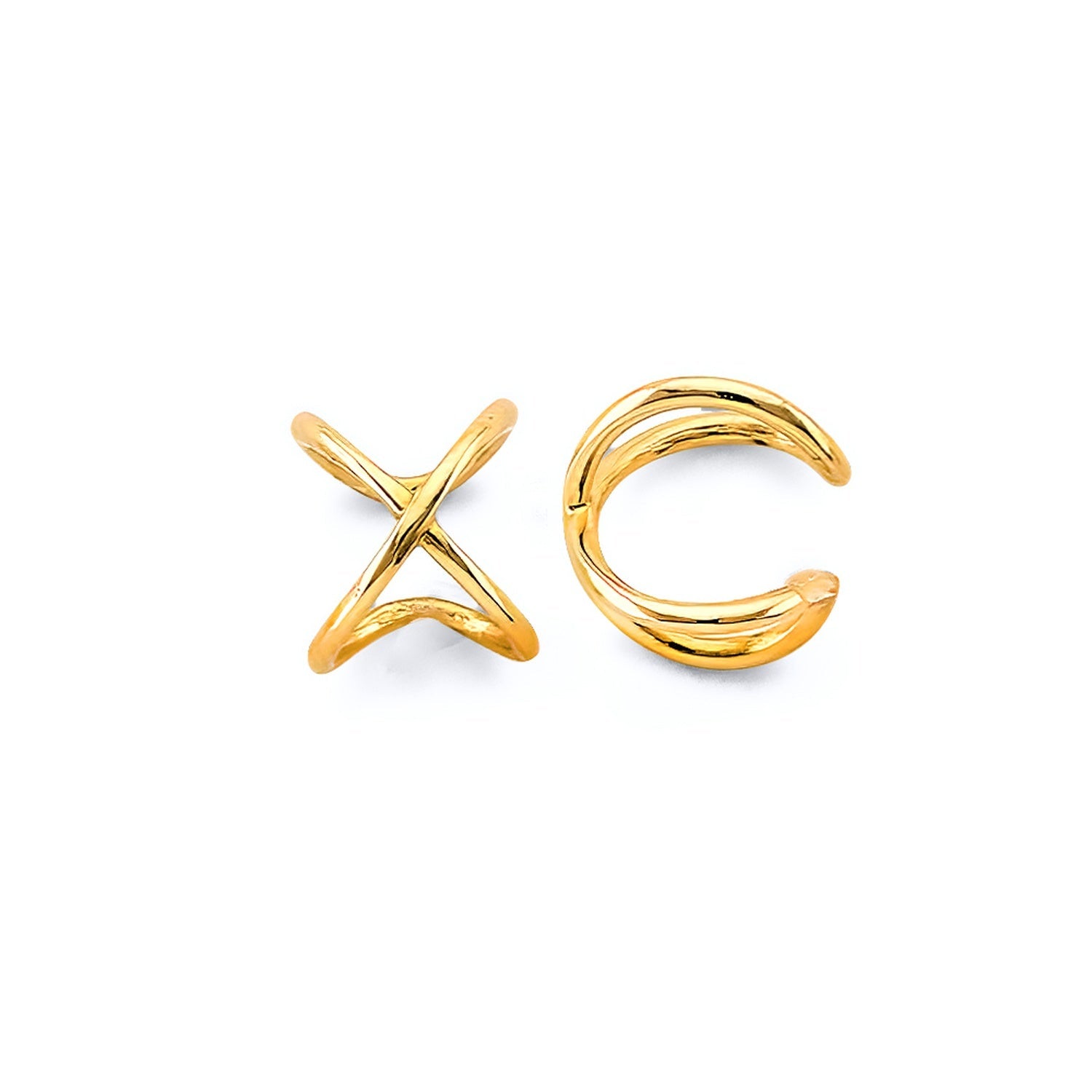 14KY X Ear Cuff (Single Piece)