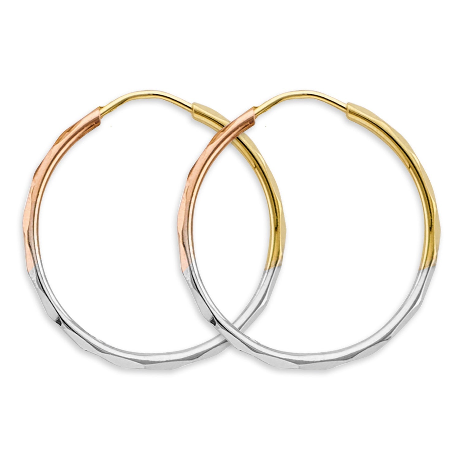 14K 3C 1.5mm Faceted RD Hoop (25mm)