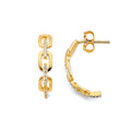 14KY CZ Link Style Push Back Earring