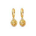 14KY Design Ball Huggies Earring