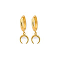 14KY Crescent Moon Huggies Earring
