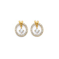 14KY CZ Hanging Push Back Earring