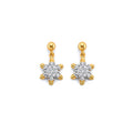 14KY CZ Hanging Star Push Back Earring