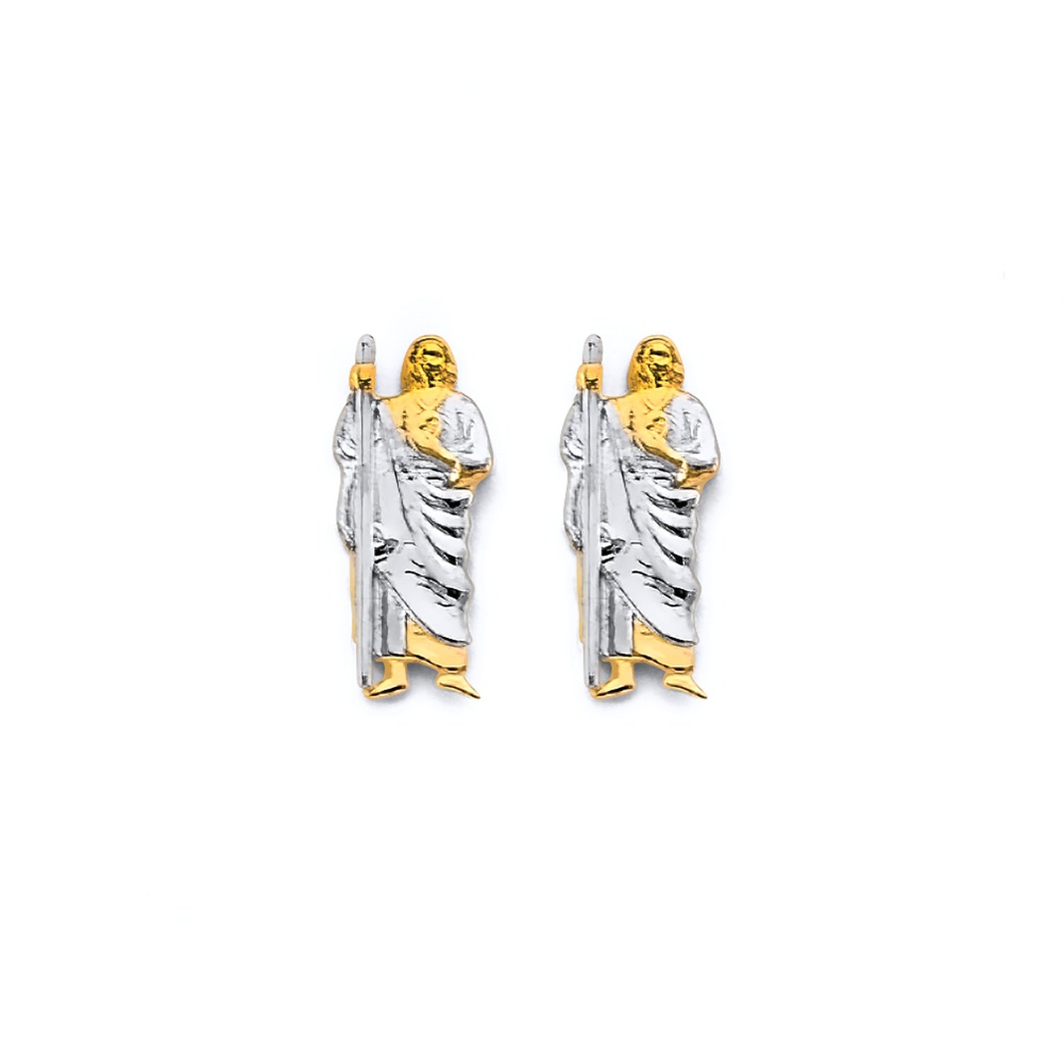 14K 2T St. Jude Push Back Earring