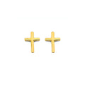 14KY Plain Cross Push Back Earring
