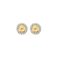 14KY CZ Rd 15 Years Push Back Earring