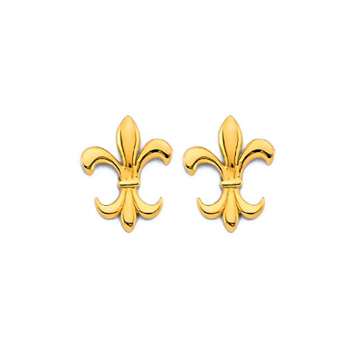 14KY Fleur-de-lis Push Back Earring