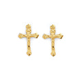 14KY Crucifix Push Back Earring