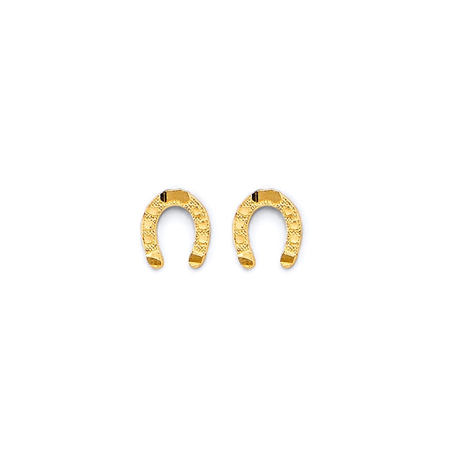 14KY Horseshoe Push Back Earring