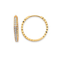 14KY Side D.C. CZ Huggies Earring