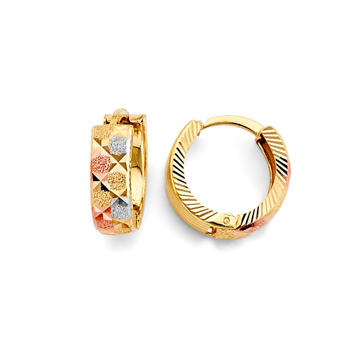 14K 3C D.C. Huggies Earring