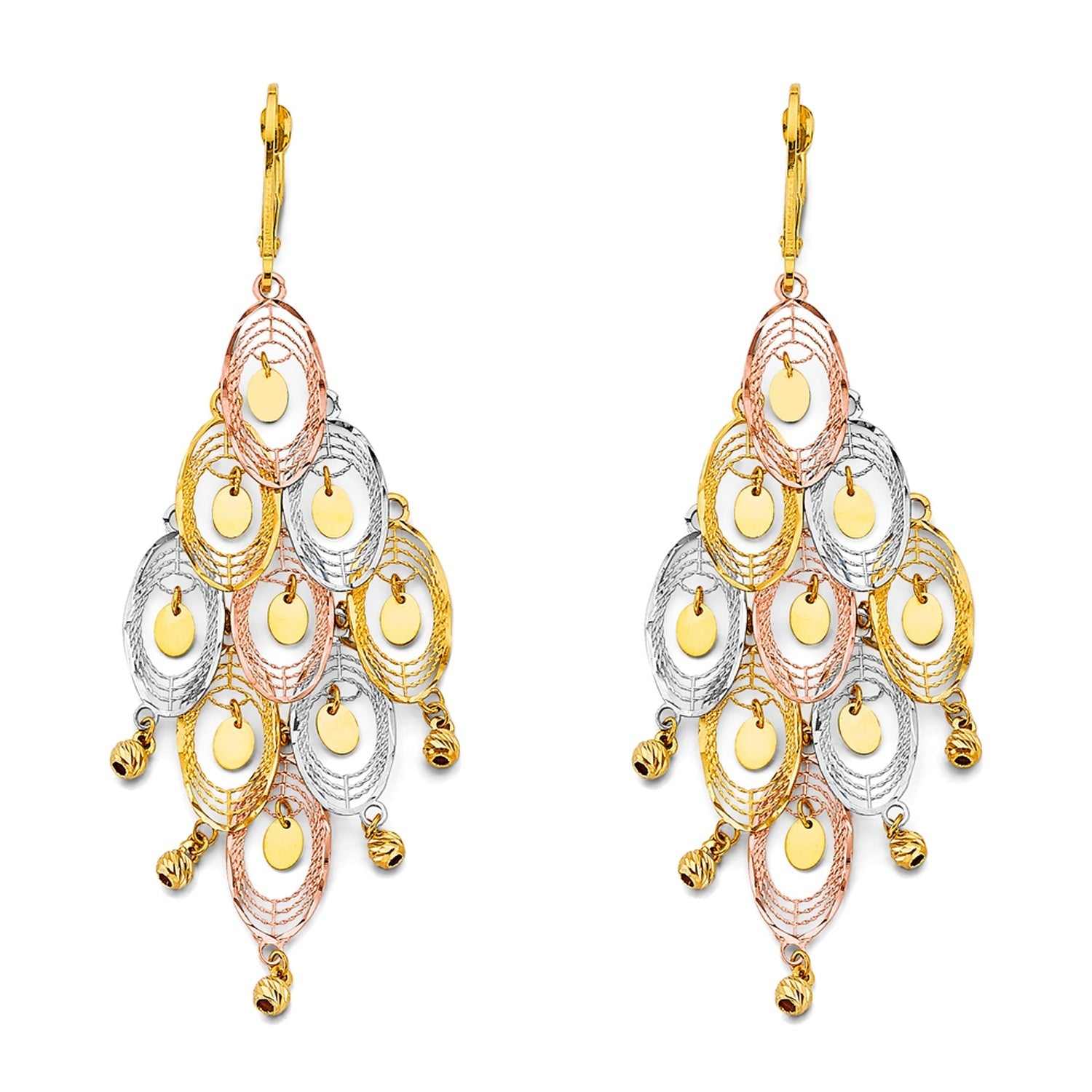 14K 3C D.C. Chandelier Hang Earring