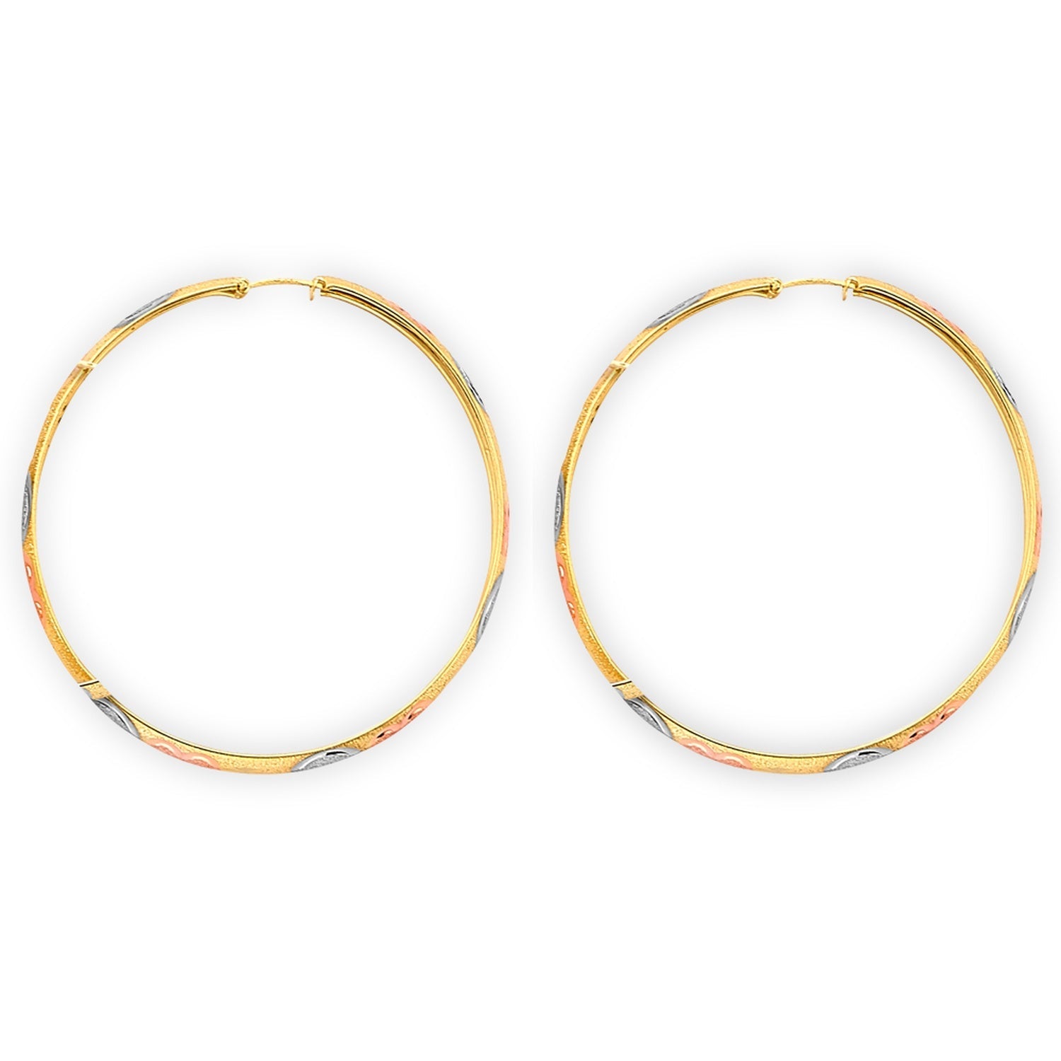 14K 3C D.C. Heart Hoop Earring