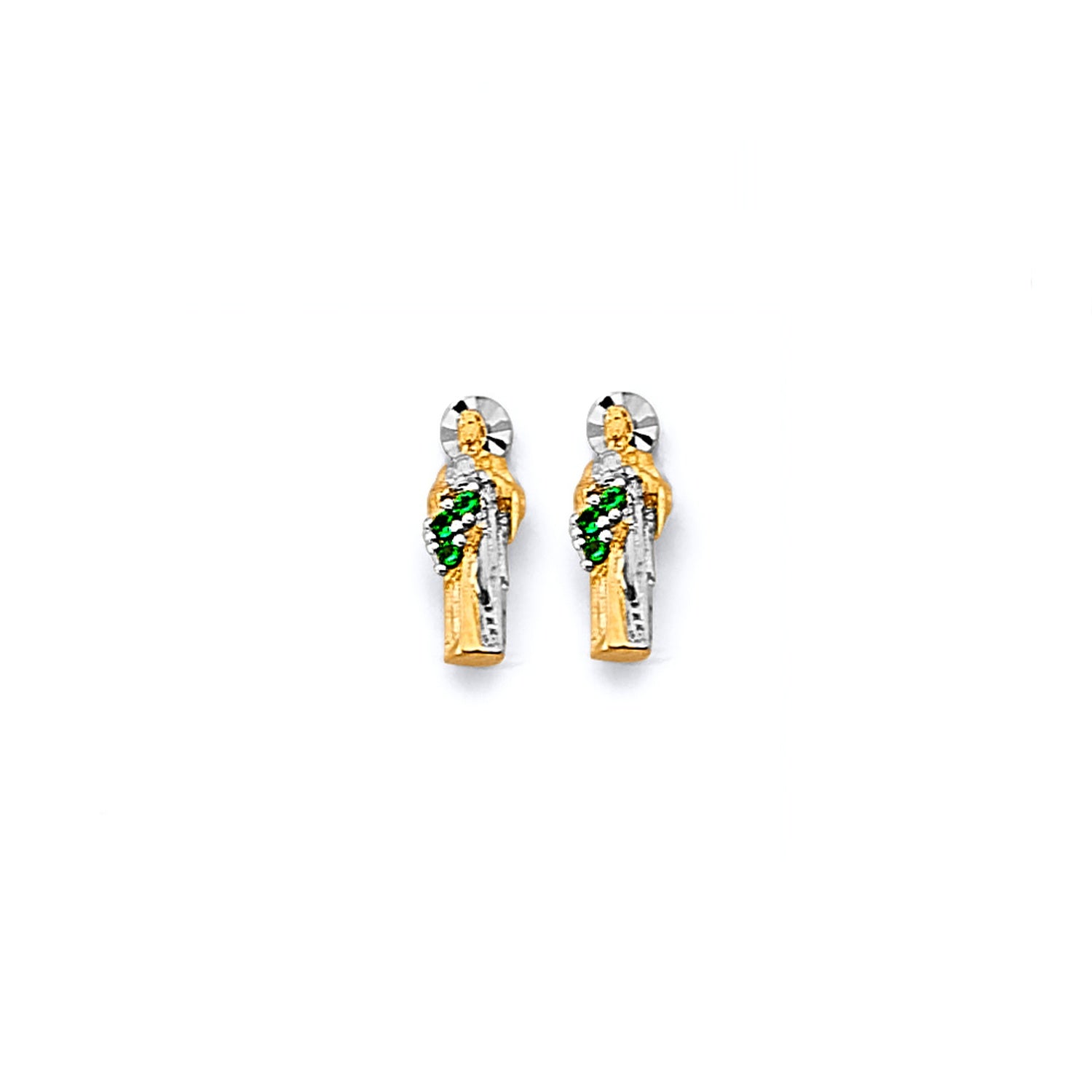 14K 2T Small St. Jude Push Back Earring