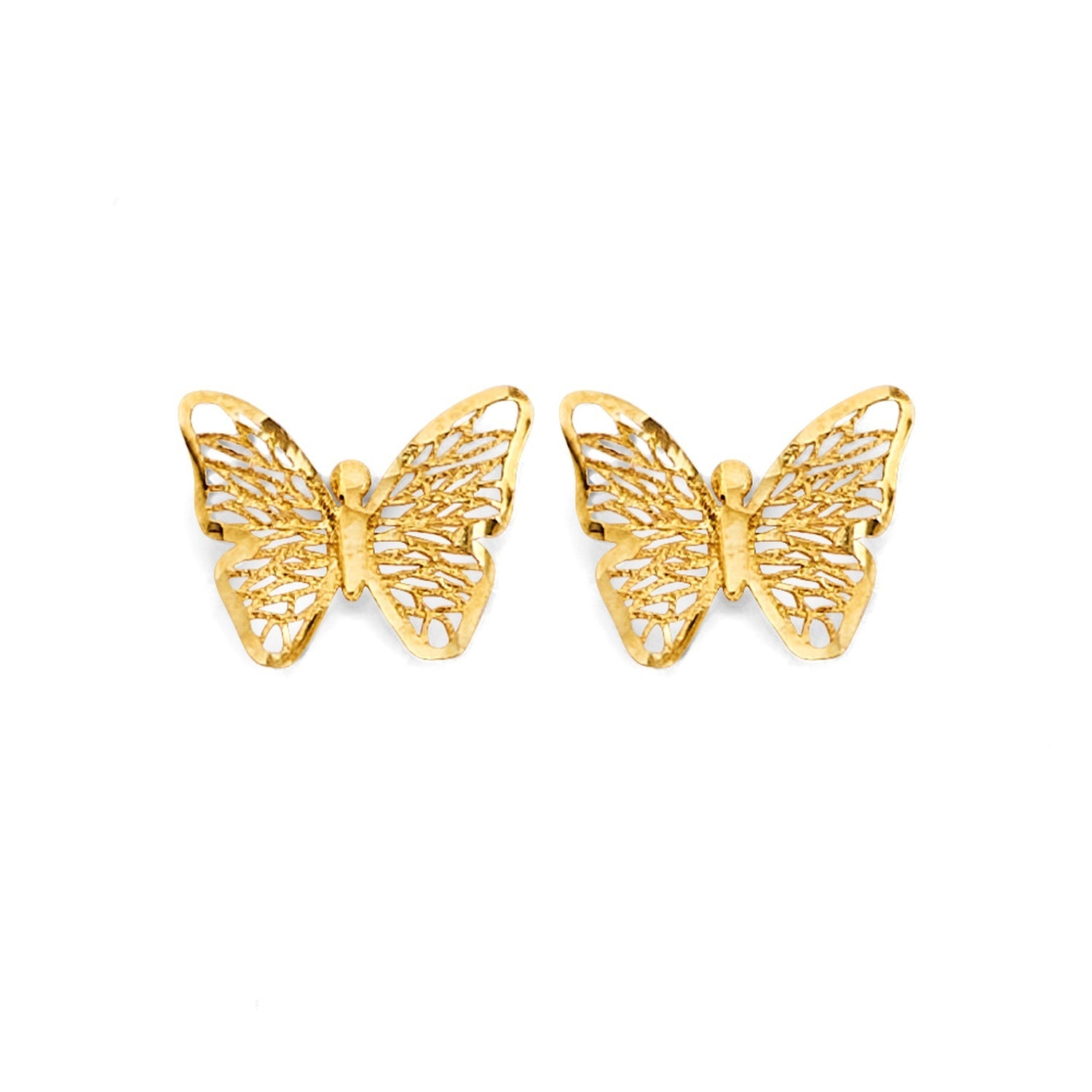 14KY Butterfly Push Back Earring