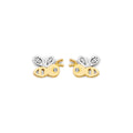 14K 2T CZ Bee Push Back Earring