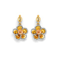 14K 2T Hanging Flower Push Back Earring