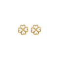 14KY Clover Push Back Earring