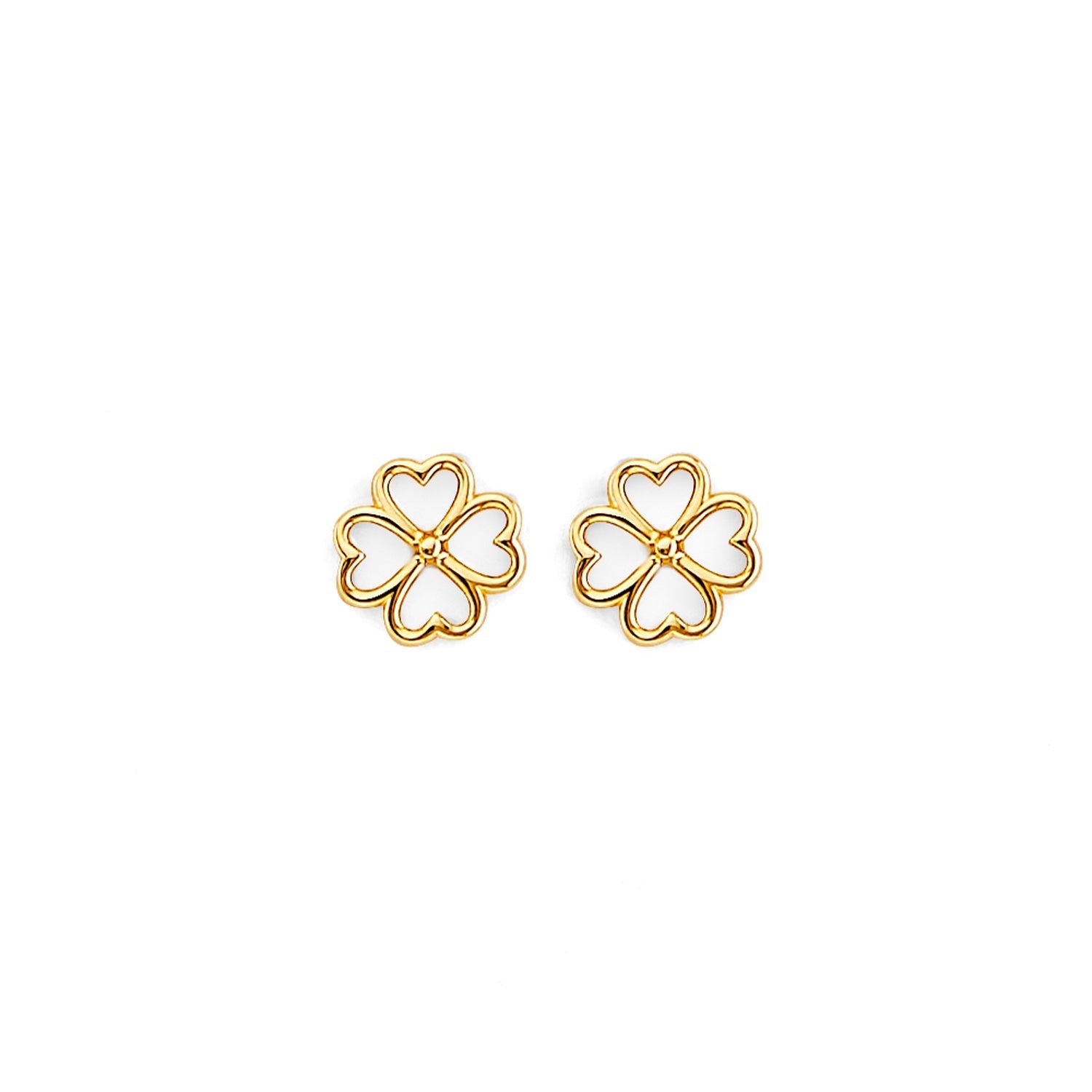 14KY Clover Push Back Earring