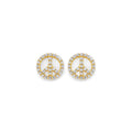 14KY CZ Peace Push Back Earring