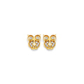 14KY CZ Owl Push Back Earring
