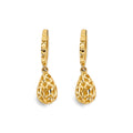 14KY Hanging Ball Huggies Earring