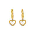14KY Bead Heart Huggies Earring