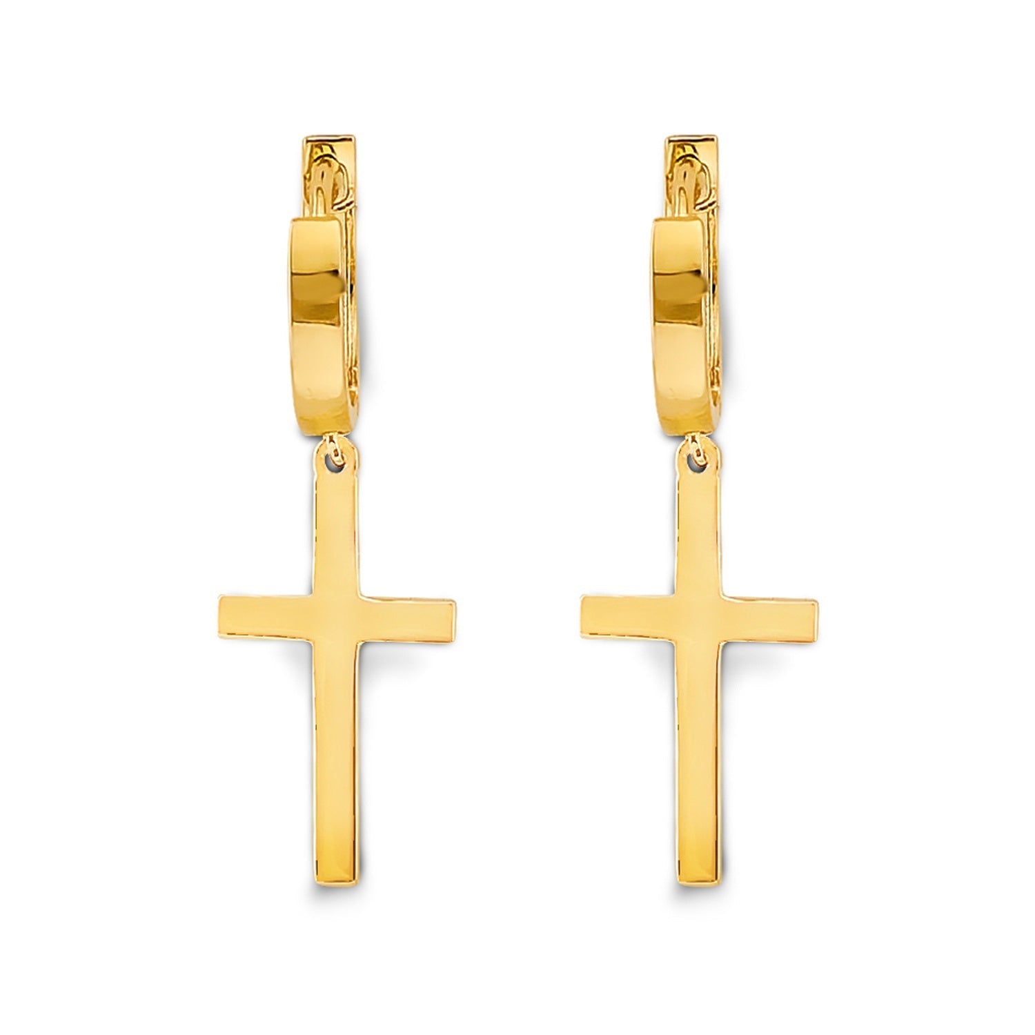 14KY Cross Huggies Earring