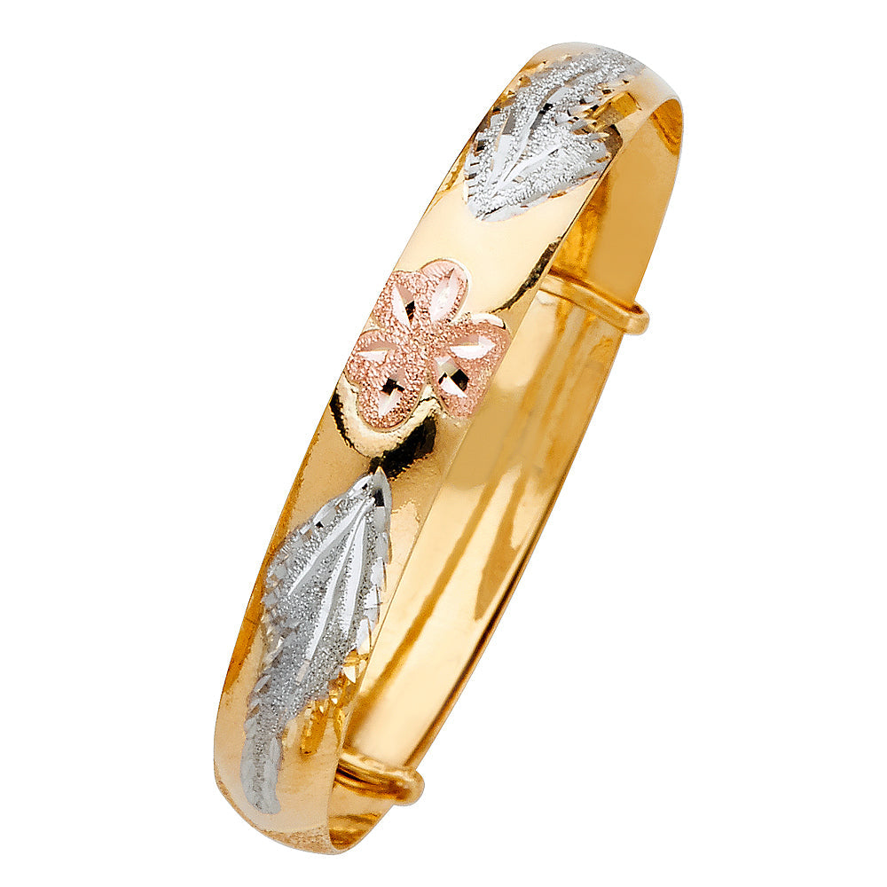 14K 3C ADJUSTABLE BANGLE
